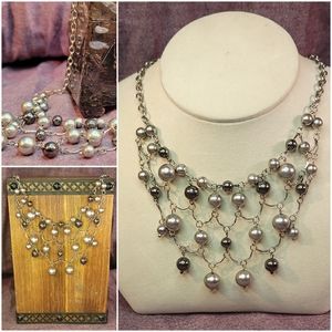 Silver multi toned necklace